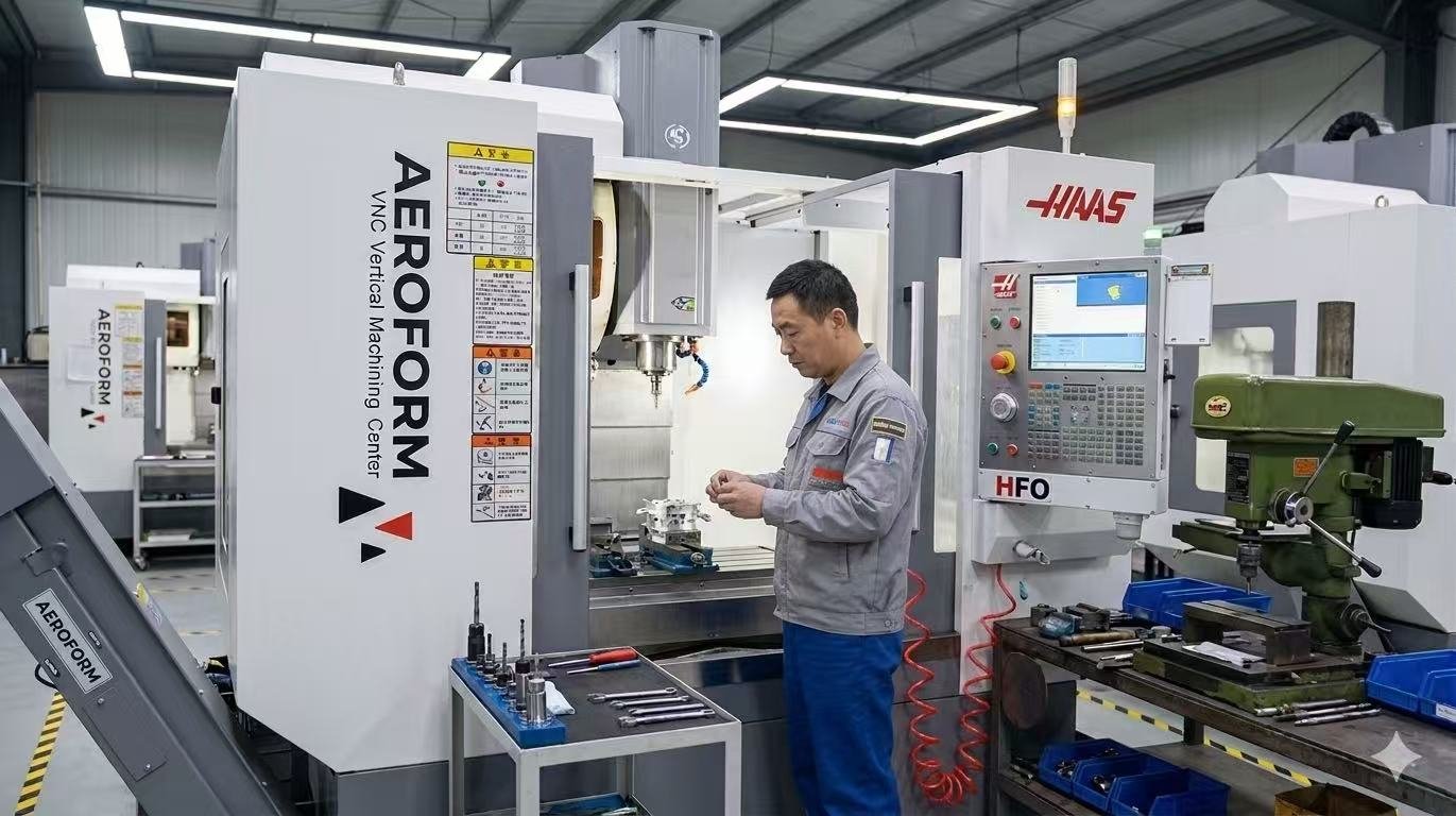 worker-3 Precision CNC machining for wire mesh machine components