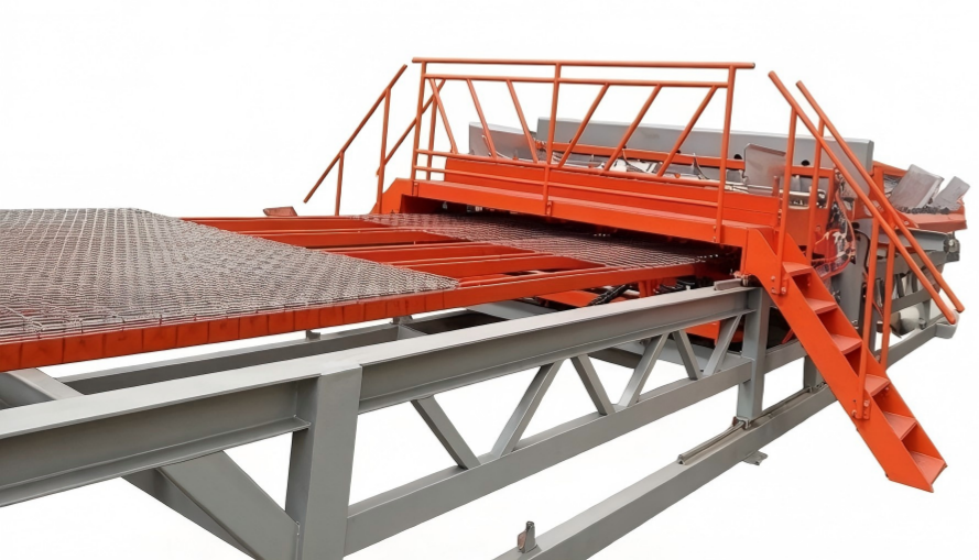 Concrete reinforcement mesh welding line